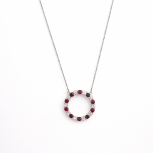 Brillantes y Rubíes - 14K Oro Blanco